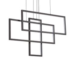 Κρεμαστό Φωτιστικό Πλαίσιο SP RETTANGOLO Μαύρο 3000K Ideal Lux 269382