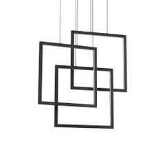 Κρεμαστό Φωτιστικό Πλαίσιο SP QUADRATO Μαύρο 3000K Ideal Lux 269375