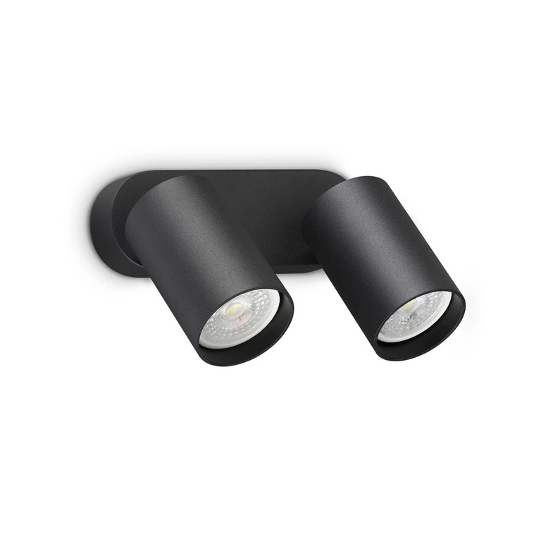 Απλίκα DYNAMITE AP2 ROUND Μαύρο Ideal Lux 367385