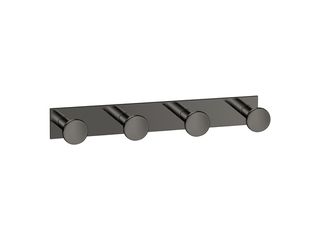 Sanco Bath Robe Hook & Door Stop Τετραπλό άγκιστρο PVD gun metal γυαλιστερό 00684-PVD-05PL