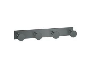 Sanco Bath Robe Hook & Door Stop Τετραπλό άγκιστρο Ανθρακί ανάγλυφο 00684-Μ118