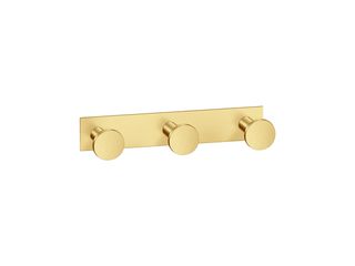 Sanco Bath Robe Hook & Door Stop Τριπλό Άγκιστρο PVD χρυσό ορείχαλκο βουρτσιστό 00683-PVD-02BR