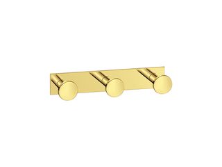 Sanco Bath Robe Hook & Door Stop Τριπλό Άγκιστρο PVD χρυσό ορείχαλκο γυαλιστερό 00683-PVD-02PL