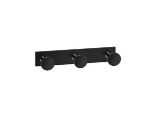 Sanco Bath Robe Hook & Door Stop Τριπλό Άγκιστρο Μαύρο ματ 00683-Μ116