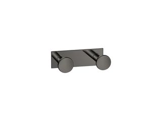 Sanco Bath Robe Hook & Door Stop Διπλό Άγκιστρο PVD gun metal γυαλιστερό 00682-PVD-05PL