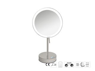 Sanco LED Cosmetic mirrors LED Επικαθήμενος Καθρέπτης μεγεθυντικός x3 Γκρι τσιμέντου ματ MRLED-903-M104