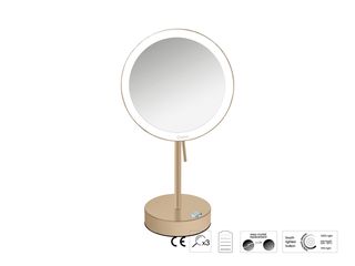 Sanco LED Cosmetic mirrors LED Επικαθήμενος Καθρέπτης μεγεθυντικός x3 Μόκα ματ MRLED-903-M103