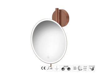 Sanco LED Cosmetic mirrors Μεγεθυντικός καθρέπτης x5 με LED Χάλκινο ματ MRLED-764-Μ26