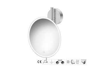 Sanco LED Cosmetic mirrors Μεγεθυντικός καθρέπτης x5 με LED PVD νίκελ ατσάλι MRLED-764-PVD-11BR