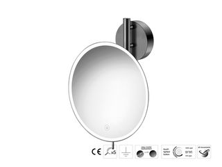 Sanco LED Cosmetic mirrors Μεγεθυντικός καθρέπτης x5 με LED PVD gun metal βουρτσιστό MRLED-764-PVD-05BR