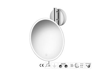 Sanco LED Cosmetic mirrors Μεγεθυντικός καθρέπτης x5 με LED Χρώμιο MRLED-764-Α03