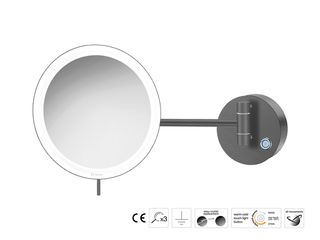 Sanco LED Cosmetic mirrors Μεγεθυντικός καθρέπτης x3 με LED Ανθρακί ανάγλυφο MRLED-705-Μ118
