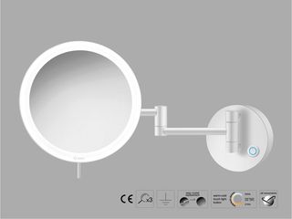 Sanco LED Cosmetic mirrors Μεγεθυντικός καθρέπτης x3 με LED Λευκό ματ MRLED-701-Μ101