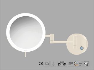 Sanco LED Cosmetic mirrors Μεγεθυντικός καθρέπτης x3 με LED Μπεζ ματ MRLED-701-Μ102