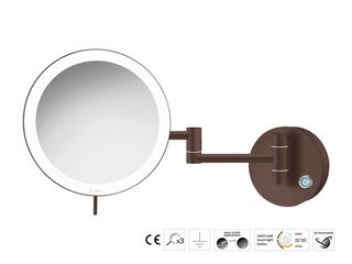 Sanco LED Cosmetic mirrors Μεγεθυντικός καθρέπτης x3 με LED Wenge ανάγλυφο MRLED-701-Α75