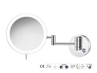 Sanco LED Cosmetic mirrors Μεγεθυντικός καθρέπτης x3 με LED Χρώμιο MRLED-701-Α03
