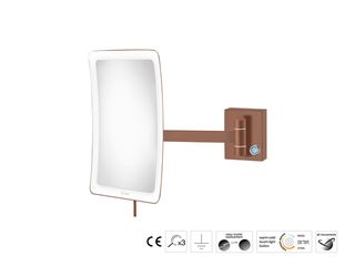Sanco LED Cosmetic mirrors Μεγεθυντικός καθρέπτης x3 με LED Χάλκινο ματ MRLED-305-Μ26
