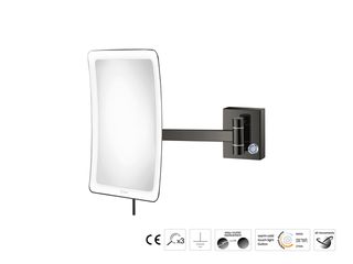 Sanco LED Cosmetic mirrors Μεγεθυντικός καθρέπτης x3 με LED PVD gun metal γυαλιστερό MRLED-305-PVD-05PL