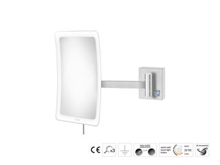 Sanco LED Cosmetic mirrors Μεγεθυντικός καθρέπτης x3 με LED PVD νίκελ ατσάλι MRLED-305-PVD-11BR