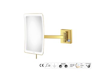 Sanco LED Cosmetic mirrors Μεγεθυντικός καθρέπτης x3 με LED PVD χρυσό ορείχαλκο γυαλιστερό MRLED-305-PVD-02PL