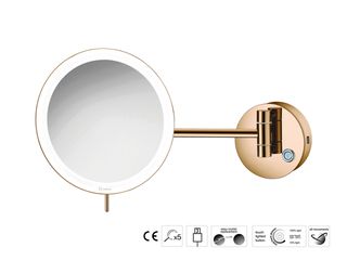 Sanco LED Cosmetic mirrors LED Καθρέπτης μεγεθυντικός x3 usb charging PVD θερμό μπρονζέ γυαλιστερό MRLED-905-PVD-01PL