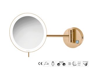 Sanco LED Cosmetic mirrors LED Καθρέπτης μεγεθυντικός x3 usb charging PVD θερμό μπρονζέ βουρτσιστό MRLED-905-PVD-01BR