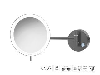 Sanco LED Cosmetic mirrors LED Καθρέπτης μεγεθυντικός x3 usb charging Ανθρακί ανάγλυφο MRLED-905-Μ118