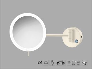 Sanco LED Cosmetic mirrors LED Καθρέπτης μεγεθυντικός x3 usb charging Μπεζ ματ MRLED-905-Μ102