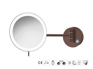 Sanco LED Cosmetic mirrors LED Καθρέπτης μεγεθυντικός x3 usb charging Wenge ανάγλυφο MRLED-905-Α75