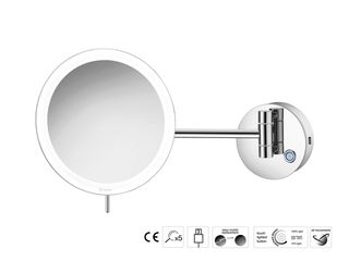 Sanco LED Cosmetic mirrors LED Καθρέπτης μεγεθυντικός x3 usb charging Χρώμιο MRLED-905-Α03