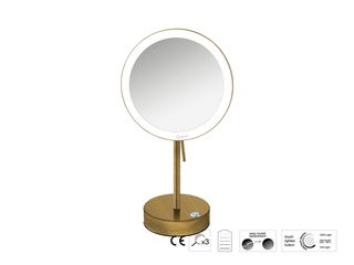 Sanco LED Cosmetic mirrors LED Επικαθήμενος Καθρέπτης μεγεθυντικός x3 Μπρονζέ ματ MRLED-903-Μ25