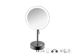 Sanco LED Cosmetic mirrors LED Επικαθήμενος Καθρέπτης μεγεθυντικός x3 PVD gun metal βουρτσιστό MRLED-903-PVD-05BR