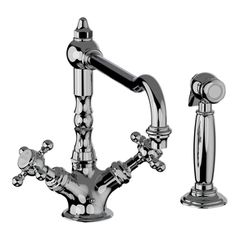 Horus Julia Victoria Julia Victoria Classic Collection - Mono Kitchen Mixer, with Deck Side Handspray / No Waste - Polished Nickel 01.123-NB