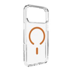 Puro Lite Mag TPU+PC Case Compatible with MagSafe for iPhone 17 Pro Max - Transparent with Orange Ring