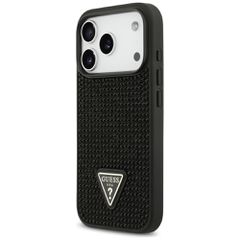 Guess Rhinestone Triangle Logo Case for iPhone 17 Pro - Black-thumb-1