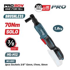 BBP5423 Καστάνια Μπαταρίας 3/8" 20V (Solo) - SOLO - BORMANN PRO (#085164)