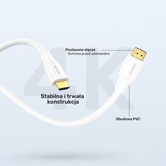 UNITEK HDMI 2.1 8K HDR Cable White 2 m-thumb-1