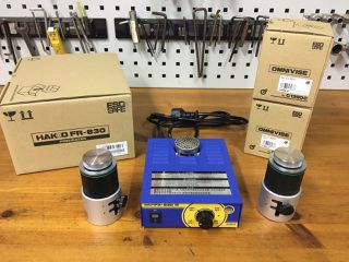 Προθερμαντήρας πλακέτας PCB HAKKO FR-830 + 2 βάσεις στήριξης πλακέτας HAKKO C1390C Made in Japan