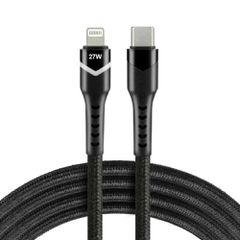 Καλώδιο everActive CBB-1CIR USB-C σε Lightning 100cm με RGB LED (Power Delivery 27W, Μαύρο)