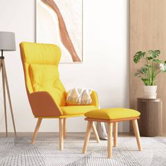 Πολυθρόνα Relax Μουσταρδί Κίτρινο Συνθ Δέρμα/'Υφασμα + Υποπόδιο 3097767