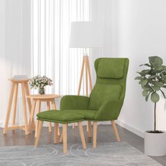 Πολυθρόνα Relax Ανοιχτό Πράσινο Βελούδινη με Σκαμπό 3097823