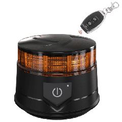 Επαναφορτιζόμενος LED Φάρος Πορτοκαλί 12V / 24V Με Μαγνήτη και Βεντούζα Ø130mm με Τηλεχειριστήριο FZMAR305