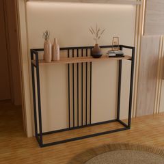 Κονσόλα Convida pakoworld oak με μαύρο μεταλλικό σκελετό 100x25x90εκ