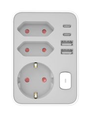 Technik Professional Πρίζα Επέκτασης 3 Θέσεων + 2 x USB-C + 2 x USB-A + Διακόπτης