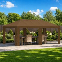 Κάλυμμα Γκαζebo 6 x 3 m Taupe Πολυεστέρας 190 gsm 900428