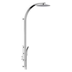 Horus Nouvelle Vague “part of Contemporary Collection - Wall Shower Panel Thermostatic Mixing Valve for Wall Shower with Stainless Steel Shower Head - Black Chrome 40.550-NC