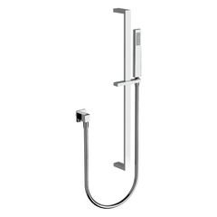 Horus Myriad Contemporary Collection - Wall Union Mounted Shower Set with Sliding Wall Bar, Flexible Hose and Handshower - Private: Chrome / Myriad 55.532-CH