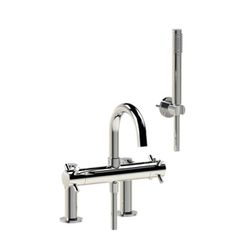 Horus Minoé Contemporary Collection - Complete Set : Complete Deck Thermostatic Bath-shower Mixer - Satin Brass 47.715-LS