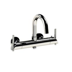 Horus Minoé Contemporary Collection - Complete Exposed Thermostatic Wall Bath-shower Mixer - Satin Brass 49.784-LS