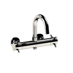 Horus Minoé Contemporary Collection - Complete Exposed Thermostatic Wall Bath-shower Mixer - Satin Brass 47.784-LS